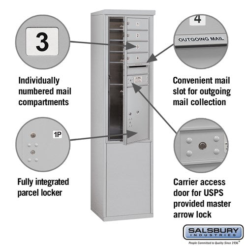 11-Door Free-Standing Mailbox with Parcel Locker and USPS Access