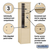 11 Door High Free-Standing 4C Horizontal Mailbox with Parcel Locker in Sandstone