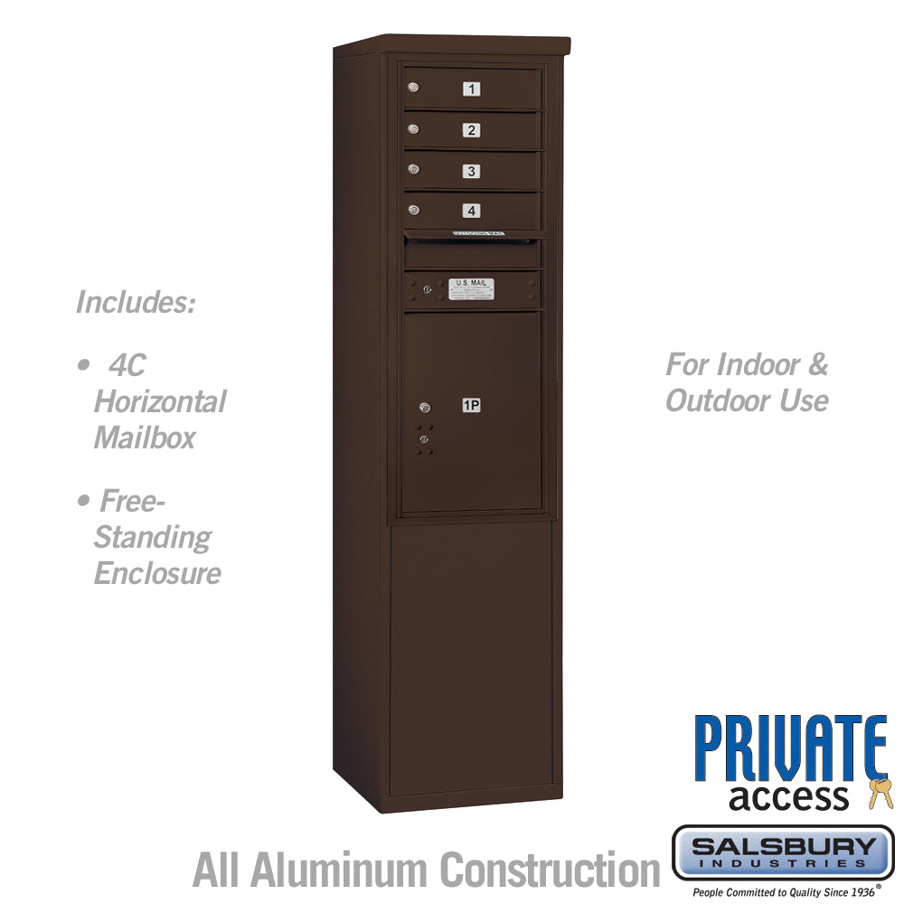 11-Door Free-Standing Mailbox with Parcel Locker in Bronze