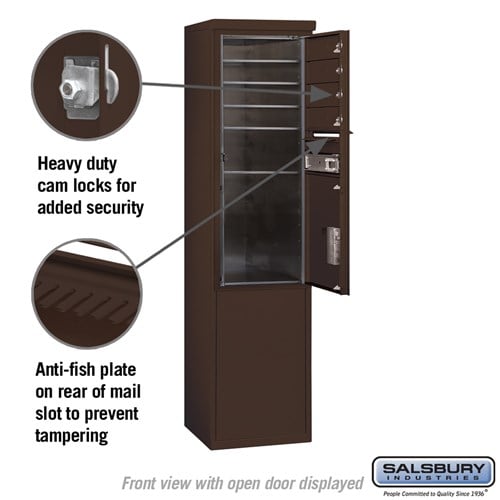11-Door Free-Standing Mailbox with Parcel Locker in Bronze