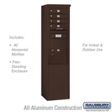 11-Door Free-Standing Mailbox with Parcel Locker in Bronze