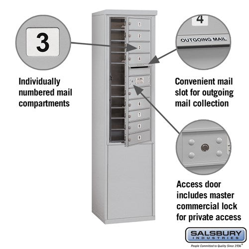 11 Door High Free-Standing 4C Horizontal Mailbox with Private Access