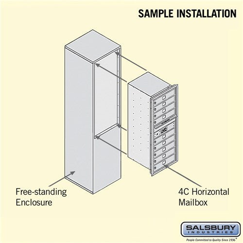 11 Door High Free-Standing 4C Horizontal Mailbox with USPS Access