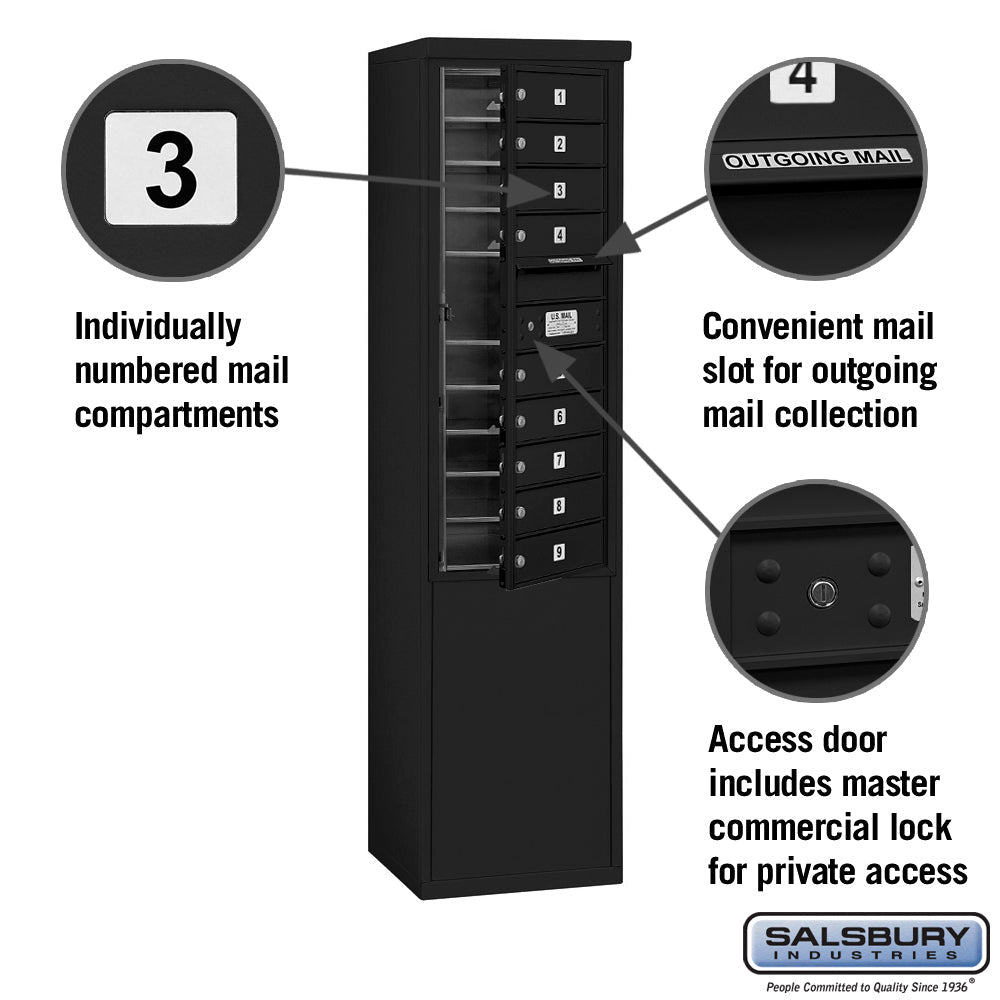 11 Door High Free-Standing 4C Horizontal Mailbox with Private Access
