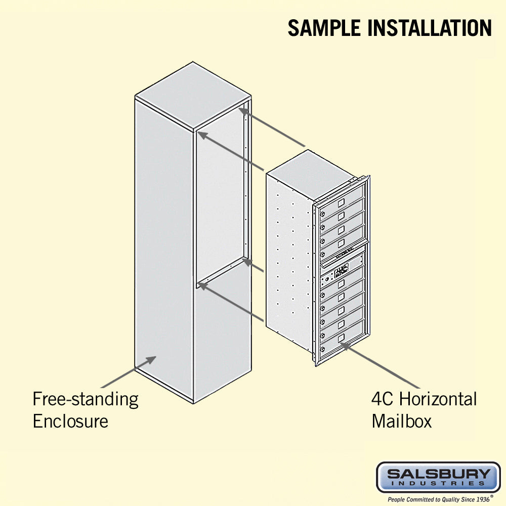 11 Door High Free-Standing 4C Horizontal Mailbox with Private Access