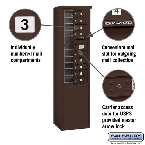 11-Door High Free-Standing 4C Horizontal Mailbox with USPS Access