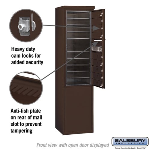 11 Door High Free-Standing 4C Horizontal Mailbox with USPS Access