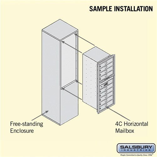 11-Door High Free-Standing 4C Horizontal Mailbox with USPS Access
