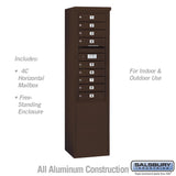 11 Door High Free-Standing 4C Horizontal Mailbox with USPS Access