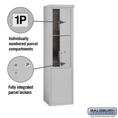11 Door Free-Standing Parcel Locker with 2 Parcel Lockers, Aluminum, USPS Access