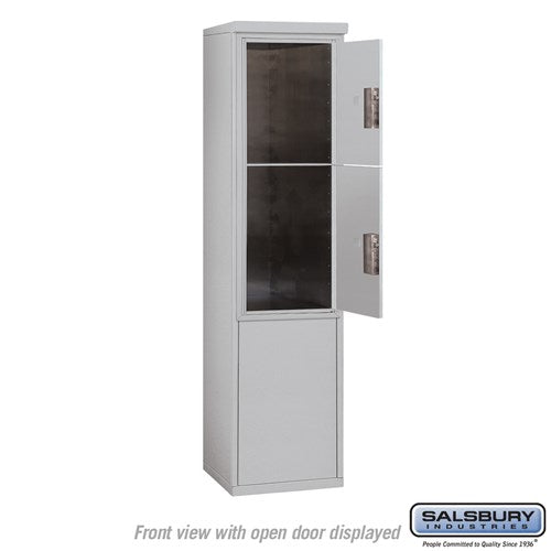 11 Door Free-Standing Parcel Locker with 2 Parcel Lockers, Aluminum, USPS Access