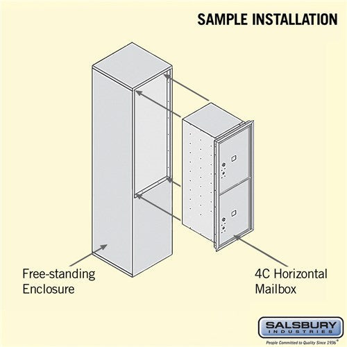 11 Door High Free-Standing Parcel Locker with 2 Parcel Lockers in Sandstone with USPS Access