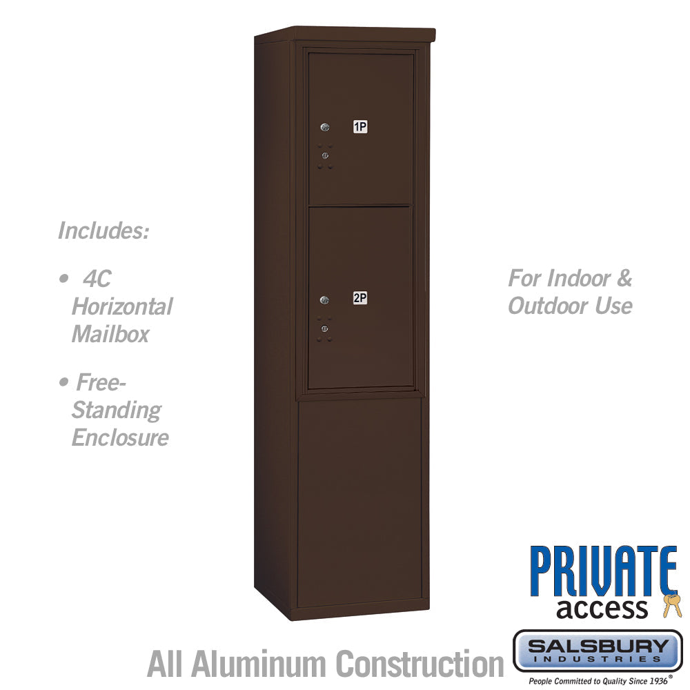 11-Door Free-Standing Parcel Locker with Private Access in Bronze
