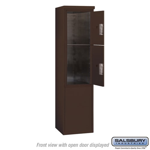 11-Door Free-Standing Parcel Locker with USPS Access in Bronze