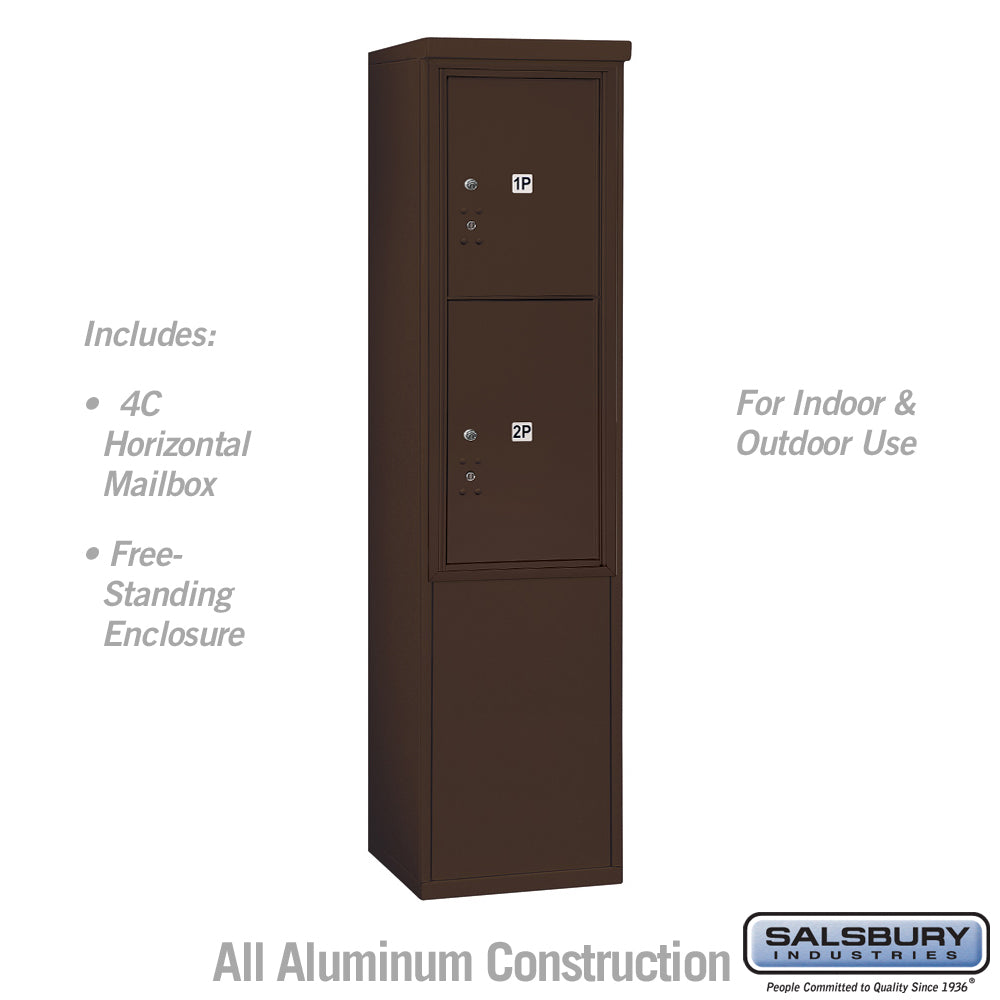 11-Door Free-Standing Parcel Locker with USPS Access in Bronze