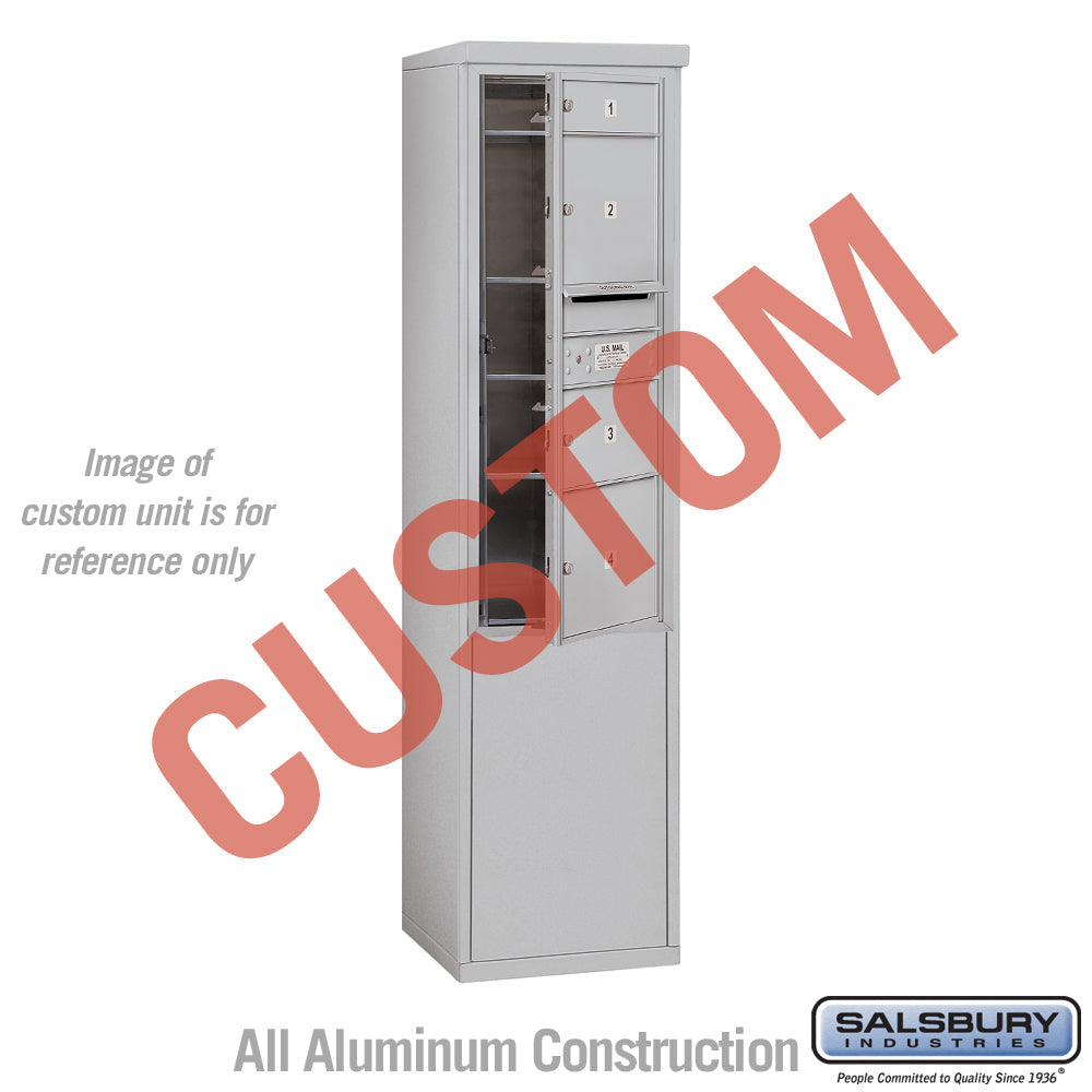 Free-Standing 4C Horizontal Mailbox Unit - 11 Door High - Aluminum - Front Loading - USPS Access