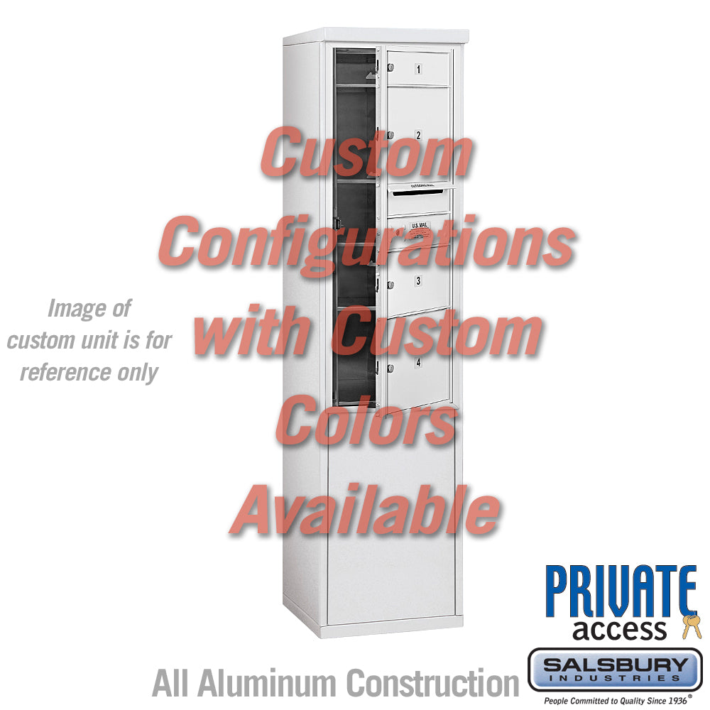 Free-Standing 4C Horizontal Mailbox Unit - 11 Door High - Single Column - Custom Color - Front Loading - Private Access