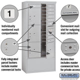 Maximum Height Free-Standing Mailbox with 10 Compartments and Parcel Lockers