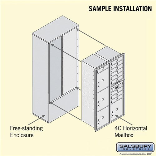 Maximum Height Free-Standing Mailbox with 10 Compartments and Parcel Lockers