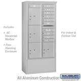 Maximum Height Free-Standing 4C Horizontal Mailbox with 10 Doors and 4 Parcel Lockers