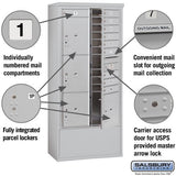 Maximum Height Free-Standing 4C Horizontal Mailbox with 10 Doors and 4 Parcel Lockers