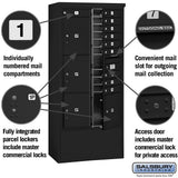 Maximum Height Free-Standing Mailbox with 10 Doors and Parcel Lockers
