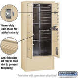 Maximum Height Free-Standing 4C Horizontal Mailbox with Parcel Lockers in Sandstone