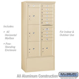 Maximum Height Free-Standing 4C Horizontal Mailbox with Parcel Lockers in Sandstone