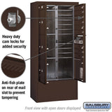 Maximum Height Free-Standing 4C Horizontal Mailbox with Parcel Lockers in Bronze