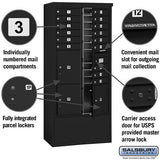 Maximum Height Free-Standing 4C Horizontal Mailbox with Parcel Lockers