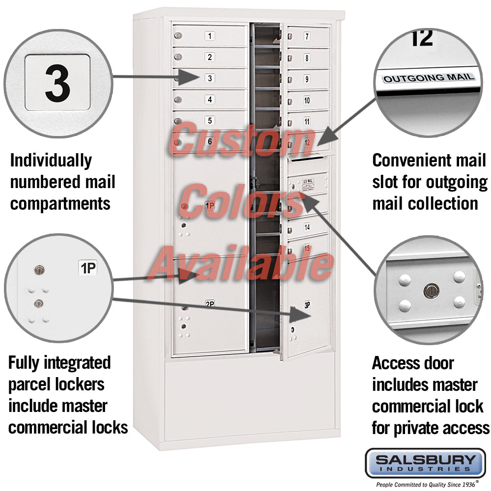 Free-Standing 4C Horizontal Mailbox Unit with Custom Color and Private Access