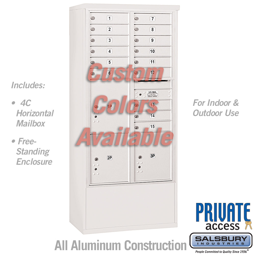 Free-Standing 4C Horizontal Mailbox Unit with Custom Color and Private Access