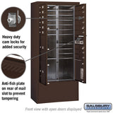 Maximum Height Free-Standing 4C Horizontal Mailbox with Parcel Lockers in Bronze