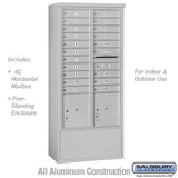 Maximum Height Free-Standing 4C Horizontal Mailbox with 20 Doors and 2 Parcel Lockers