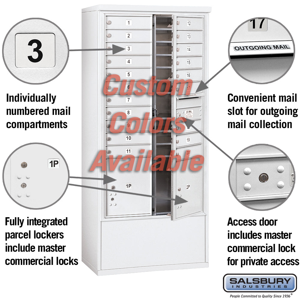 Free-Standing 4C Horizontal Mailbox Unit with Custom Color and Private Access