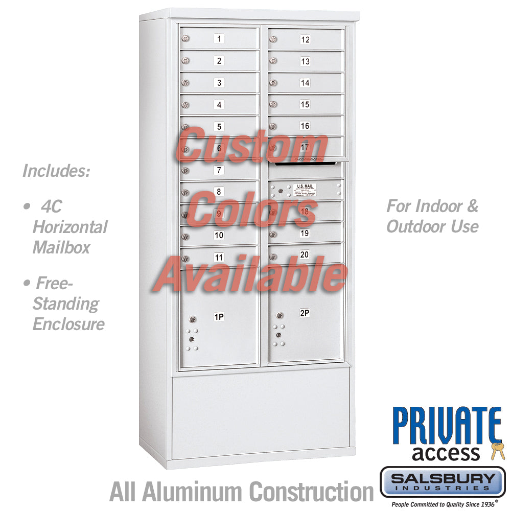 Free-Standing 4C Horizontal Mailbox Unit with Custom Color and Private Access