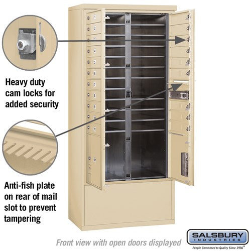 Maximum Height Free-Standing 4C Horizontal Parcel Locker with 8 Compartments in Sandstone
