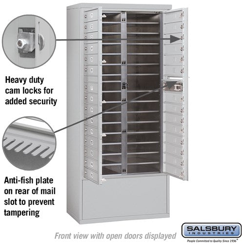 Maximum Height Free-Standing 4C Horizontal Mailbox with 29 Doors and Private Access