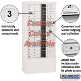 Free-Standing 4C Horizontal Mailbox Unit with 29 MB1 Doors, Custom Color, Front Loading, Private Access