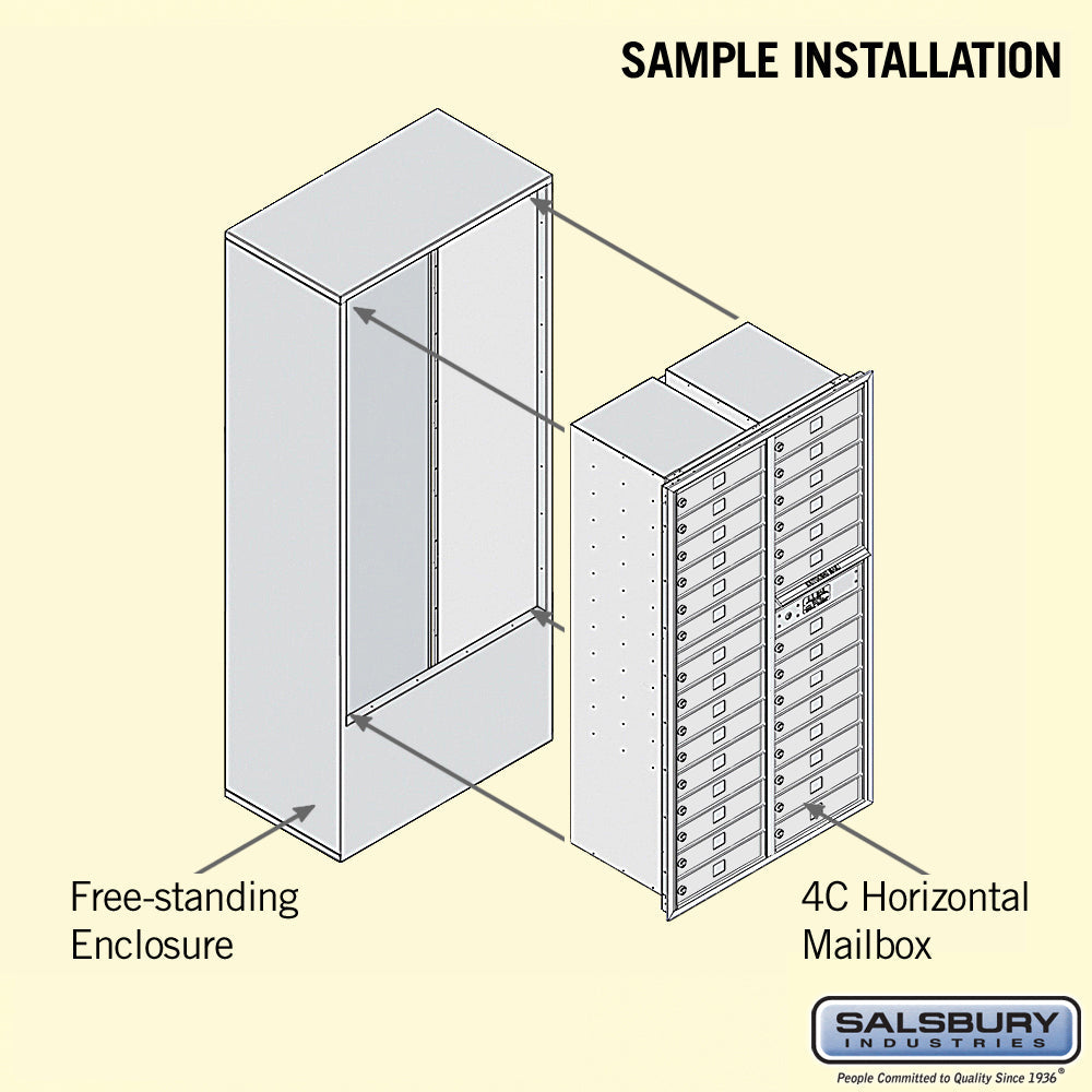Free-Standing 4C Horizontal Mailbox Unit with 29 MB1 Doors, Custom Color, Front Loading, Private Access