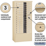 Maximum Height Free-Standing 4C Horizontal Mailbox with 29 Doors in Sandstone with Private Access