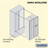 Maximum Height Free-Standing 4C Horizontal Mailbox with 29 Doors in Sandstone with Private Access