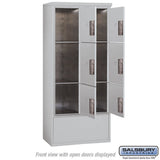 Maximum Height Free-Standing 4C Horizontal Parcel Locker with 6 Parcel Lockers in Aluminum with USPS Access