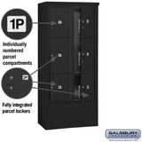 Maximum Height Free-Standing 4C Horizontal Parcel Locker with 6 Parcel Lockers in Black