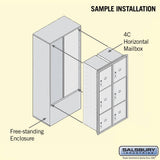 Free-Standing 4C Horizontal Mailbox Unit with Parcel Lockers
