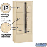 Maximum Height Free-Standing 4C Horizontal Parcel Locker with 6 Parcel Lockers in Sandstone