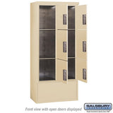 Maximum Height Free-Standing 4C Horizontal Parcel Locker with 6 Parcel Lockers in Aluminum with USPS Access