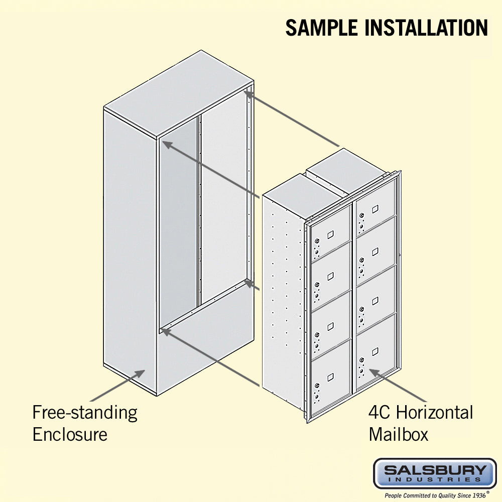 Maximum Height Free-Standing 4C Horizontal Parcel Locker with 8 Parcel Compartments