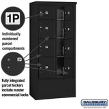 Maximum Height Free-Standing 4C Horizontal Parcel Locker with 3 Parcel Lockers in Black with Private Access