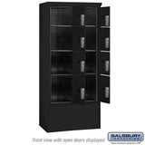 Maximum Height Free-Standing 4C Horizontal Parcel Locker with 3 Parcel Lockers in Black with Private Access